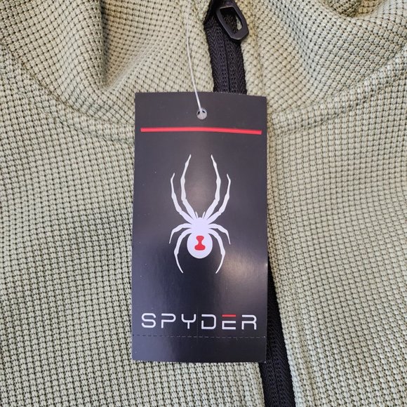 Spyder Fleece Jacket Mens Medium Olive Green - Picture 4 of 6